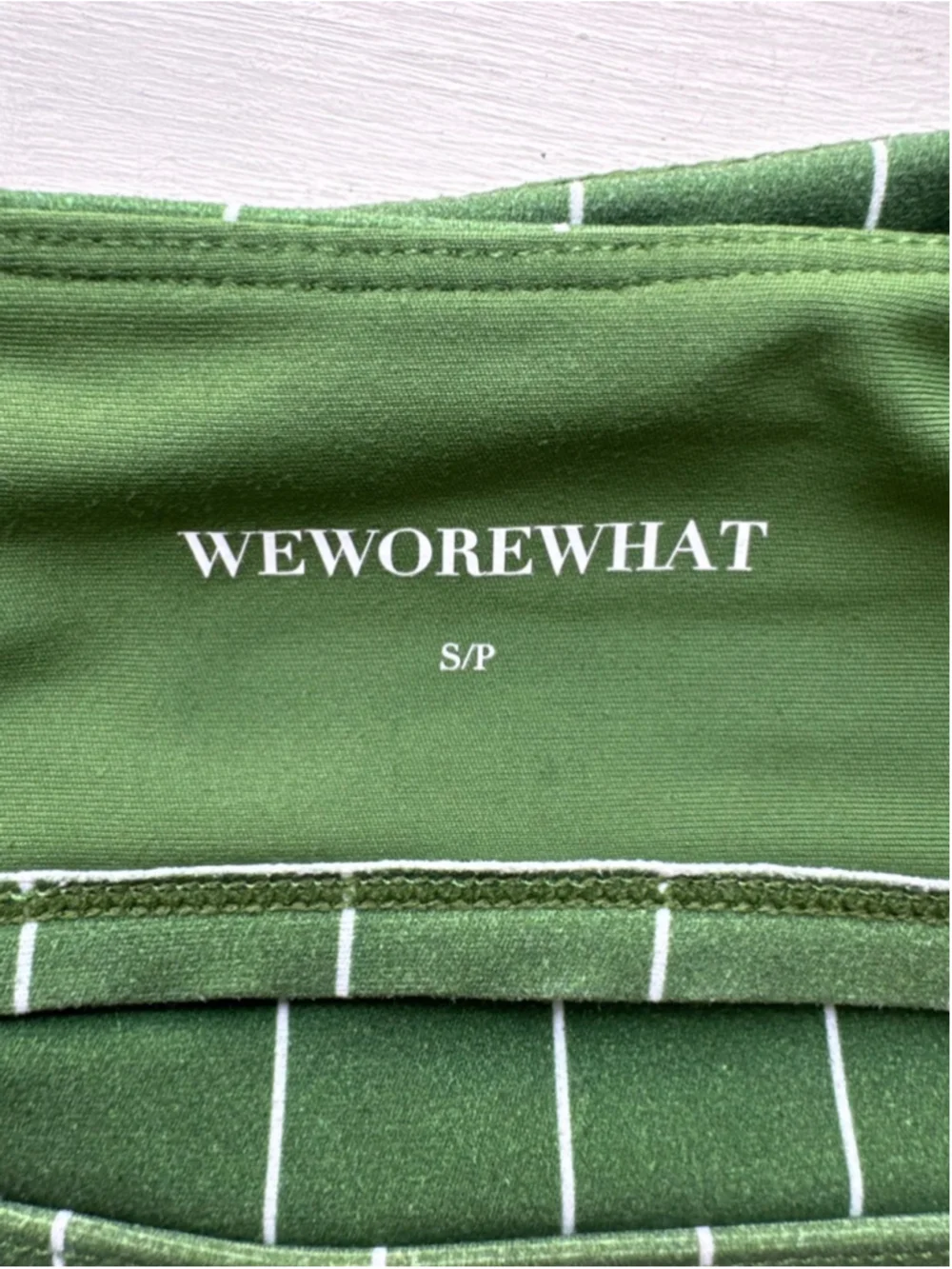WEWOREWHAT | Green/White Pinstripe Cami Bra Top | Size Small - Picture 7 of 9
